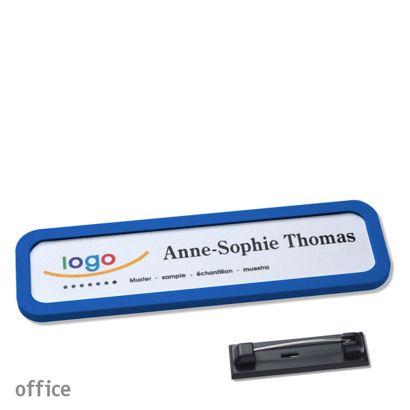 Namensschild mit Nadel OFFICE blau | 75 x 17 mm