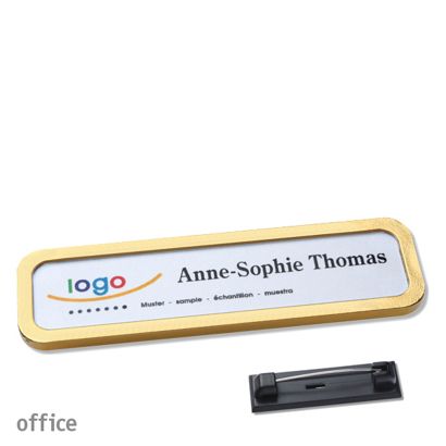 Namensschild mit Nadel OFFICE gold | 75 x 17 mm