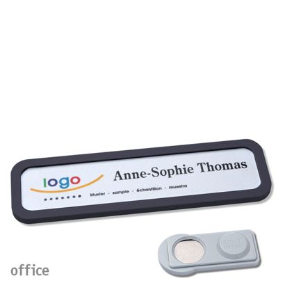 Namensschilder OFFICE, magnetisch smag® Magnet | schwarz | 75 x 17 mm