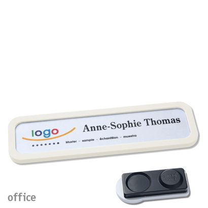 Namensschilder OFFICE, magnetisch smag® Magnet, extra stark | weiß | 75 x 17 mm