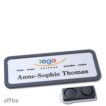 Namensschilder OFFICE, magnetisch smag® Magnet, extra stark | anthrazit | 75 x 27 mm