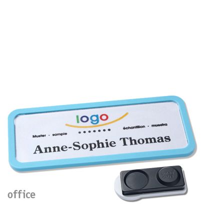 Namensschilder OFFICE, magnetisch smag® Magnet, extra stark | pastellblau | 75 x 27 mm