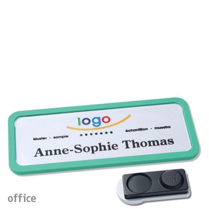Namensschilder OFFICE, magnetisch smag® Magnet, extra stark | pastellgrün | 75 x 27 mm