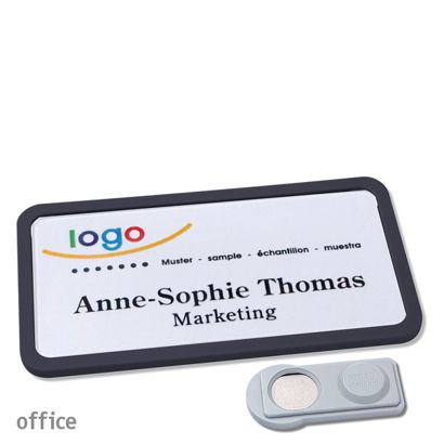 Namensschilder OFFICE, magnetisch smag® Magnet | schwarz | 75 x 37 mm