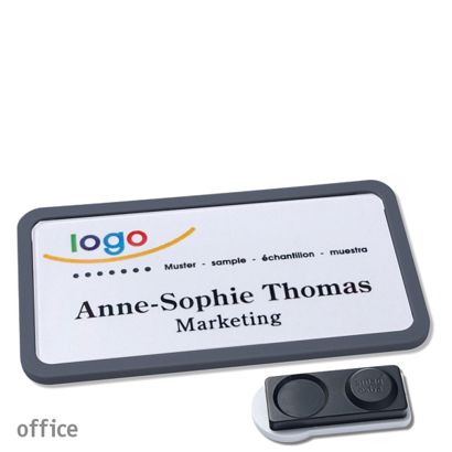 Namensschilder OFFICE, magnetisch smag® Magnet, extra stark | anthrazit | 75 x 37 mm