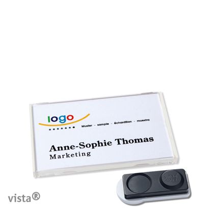 Namensschilder VISTA, magnetisch smag® Magnet, extra stark | weiß | 60 x 37 mm