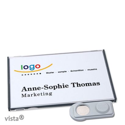 Namensschilder VISTA, magnetisch smag® Magnet | anthrazit | 75 x 47 mm