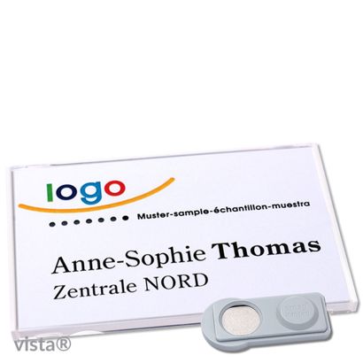 Namensschilder VISTA, magnetisch smag® Magnet | weiß | 85 x 54 mm