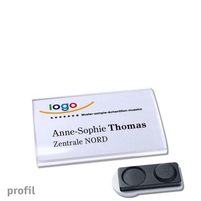 Namensschilder PROFIL, magnetisch smag® Magnet, extra stark | 60 x 37 mm