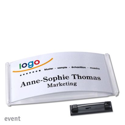 Namensschild mit Nadel event 75 x 37 mm