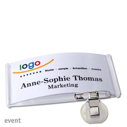 Namensschild mit Klammer, EVENT 75 x 37 mm 