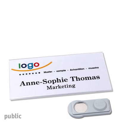 Namensschilder PUBLIC, magnetisch smag® Magnet | 75 x 37 mm