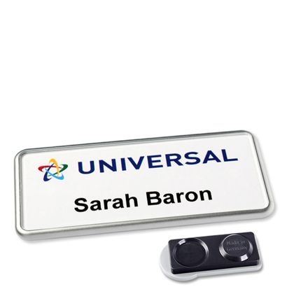 Namensschild Icon® mit Magnet edelstahl  | smag® Magnet, extra stark 