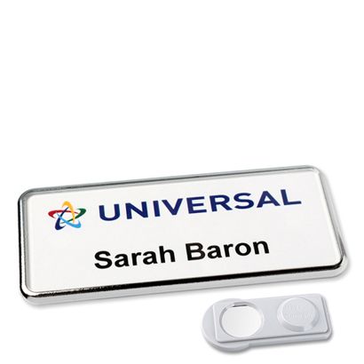 Namensschild Icon® mit Magnet chrom  |  smag® Magnet 
