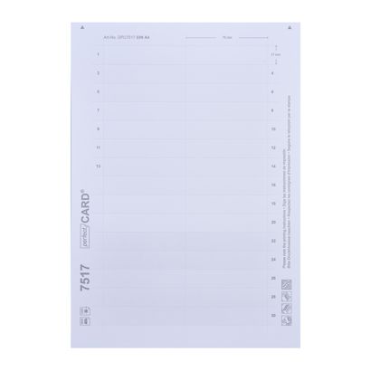 Druckbogen, blanko Office/Profil 20, 75 x 17 mm