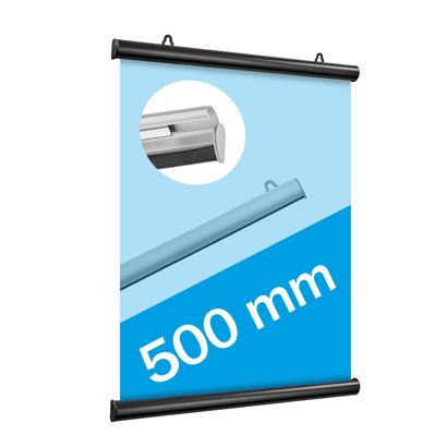 Posterklemmschienen Aluminium, aufklappbar schwarz | 500 mm