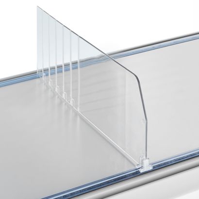 Fachteiler "Flexible" ohne Warenstopper, transparent 120 mm | 485 mm