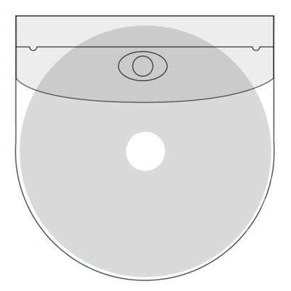 CD-Taschen mit Klappe, selbstklebend, unten rund, transparent 