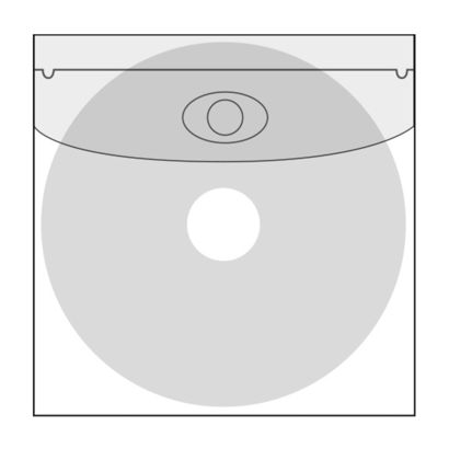 CD-Taschen mit Klappe, selbstklebend, transparent 