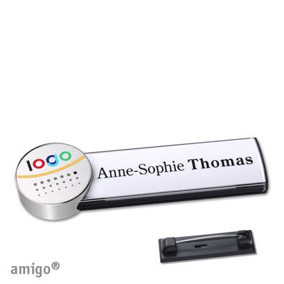 Namensschilder amigo® alu-print Nadel anthrazit | silber | edelstahl