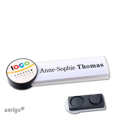 Namensschilder amigo® doming Magnet circle | smag® Magnet, extra stark | weiß | anthrazit