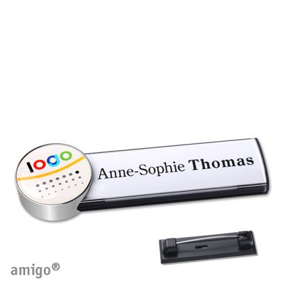 Namensschilder amigo® doming Nadel circle | anthrazit | edelstahl