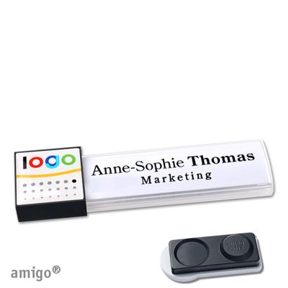 Namensschilder amigo® doming Magnet square | smag® Magnet, extra stark | weiß | anthrazit