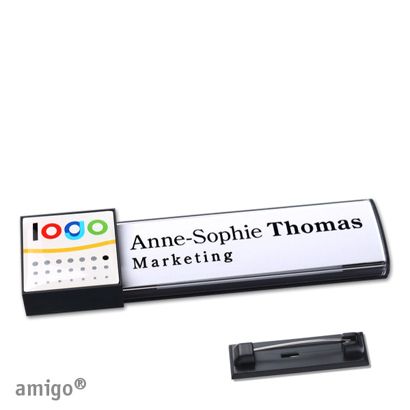 Namensschilder amigo® doming Nadel square | anthrazit | anthrazit