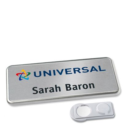 Namensschild Icon® "alu-complete" edelstahl  | smag® Magnet 