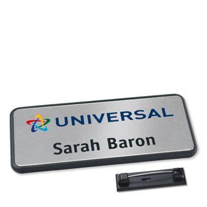 Namensschild Icon® "alu-complete" anthrazit  | Edelstahl-Rastnadel 