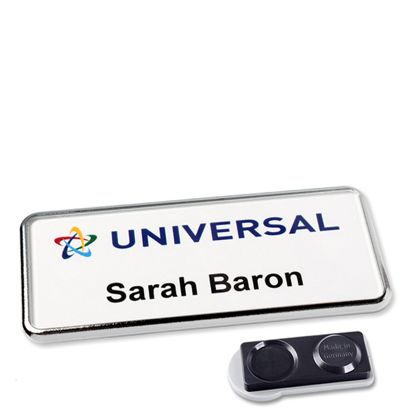 Namensschild Icon® "Quick Print" chrom  | smag® Magnet, extra stark 