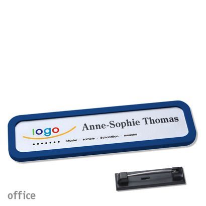Namensschilder office quick-print Nadel dunkelblau | 75 x 17 mm