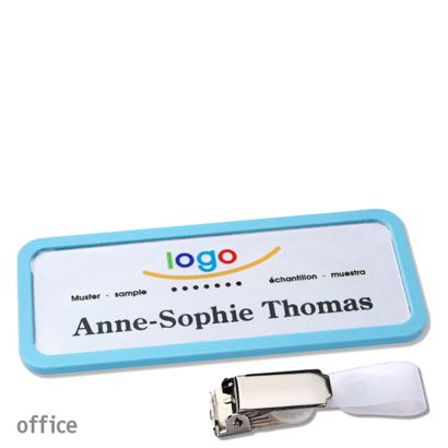 Namensschilder office quick-print Hängerclip Hängerclip | pastellblau | 75 x 27 mm