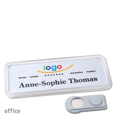 Namensschilder office quick-print Magnet smag® Magnet | transparent | 75 x 27 mm