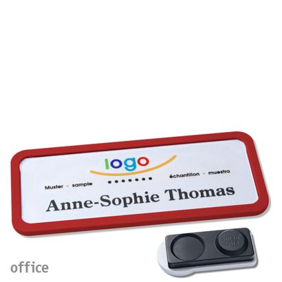 Namensschilder office quick-print Magnet smag® Magnet, extra stark | rot | 75 x 27 mm