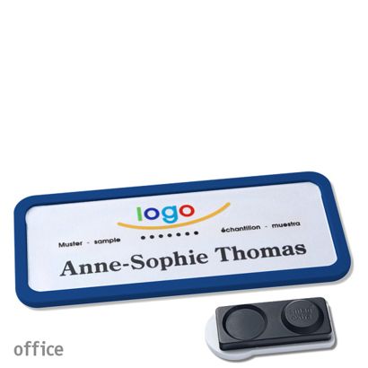 Namensschilder office quick-print Magnet smag® Magnet, extra stark | dunkelblau | 75 x 27 mm