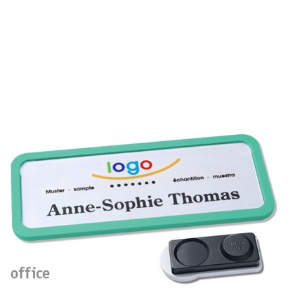 Namensschilder office quick-print Magnet smag® Magnet, extra stark | pastellgrün | 75 x 27 mm