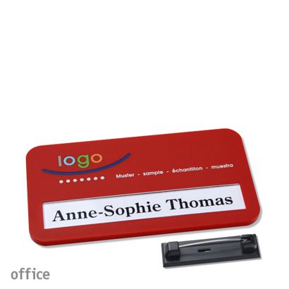Namensschilder office color-print Nadel rot