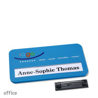 Namensschilder office color-print Nadel mittelblau