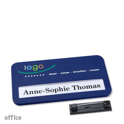 Namensschilder office color-print Nadel dunkelblau