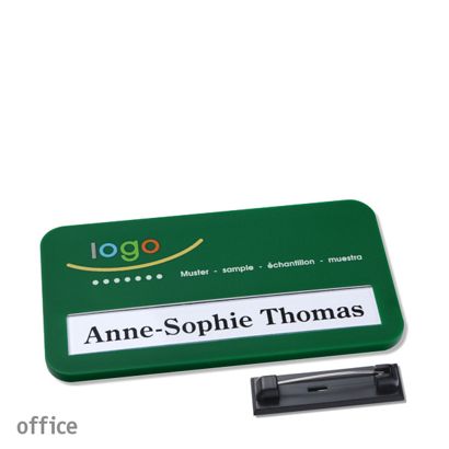 Namensschilder office color-print Nadel grün