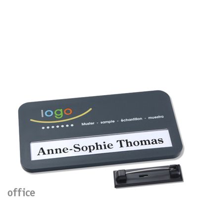 Namensschilder office color-print Nadel anthrazit