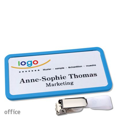 Namensschilder office quick-print Hängerclip Hängerclip | mittelblau | 75 x 37 mm