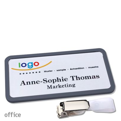Namensschilder office quick-print Hängerclip Hängerclip | anthrazit | 75 x 37 mm