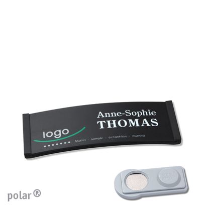 Namensschilder polar® color-complete magnet smag® Magnet | schwarz | 64 x 22 mm