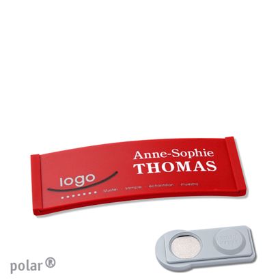 Namensschilder polar® color-complete magnet smag® Magnet | rot | 64 x 22 mm
