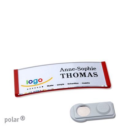 Namensschilder polar® quick-print Magnet smag® Magnet | rot | 64 x 22 mm