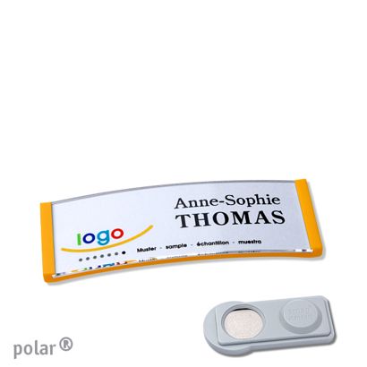 Namensschilder polar® quick-print Magnet smag® Magnet | gelb | 64 x 22 mm