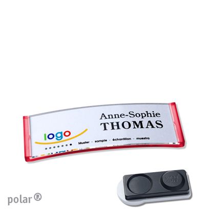 Namensschilder polar® quick-print Magnet smag® Magnet, extra stark | transluzent, rot | 64 x 22 mm