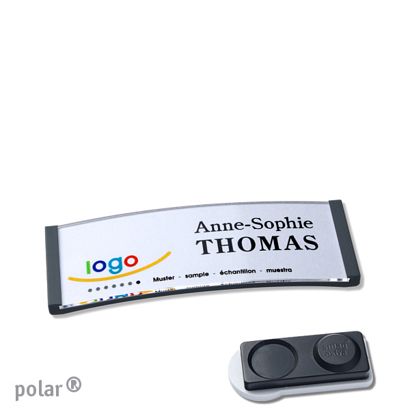 Namensschilder polar® quick-print Magnet smag® Magnet, extra stark | anthrazit | 64 x 22 mm